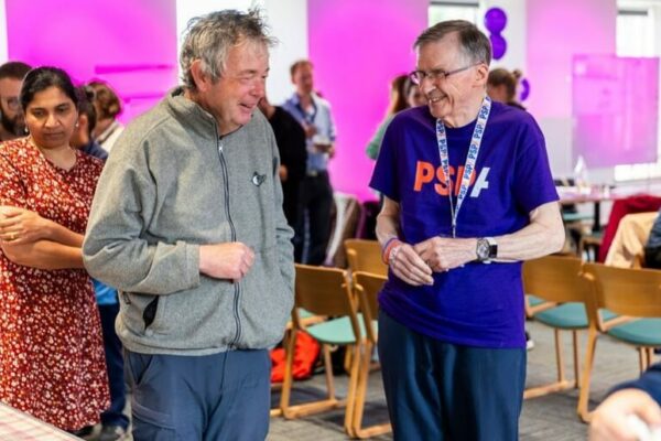 Andrew and David Pugh stood laughing