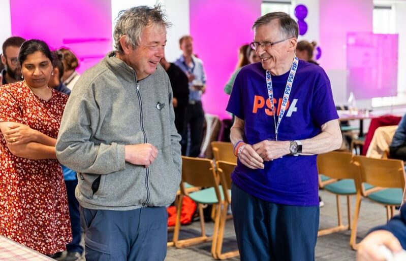 Andrew and David Pugh stood laughing