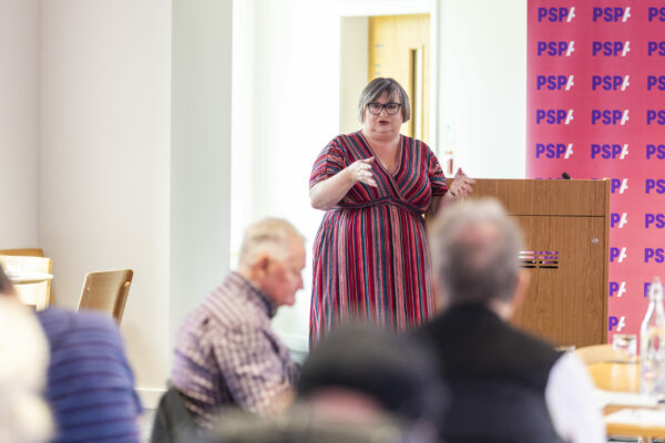 A speaker at the Stirling Family and Friends Day
