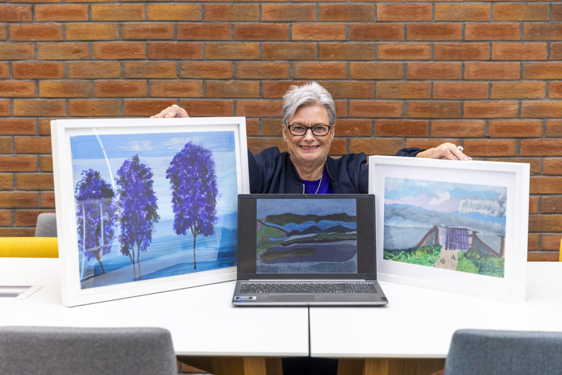 Wendy Blacklock, who is living with PSP, showcases some of her artwork
