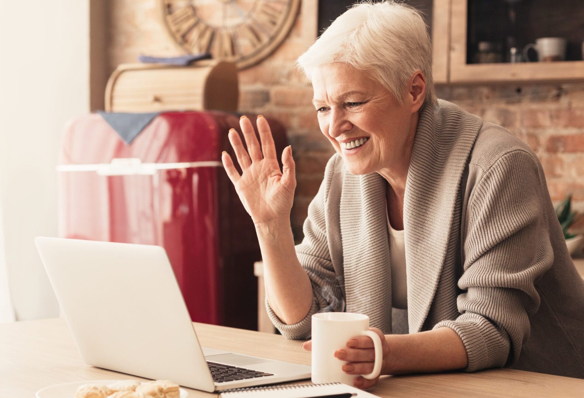 Carer on a Zoom call