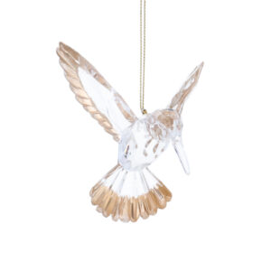 2026 Christmas - Hummingbird Ornament Clear/Gold