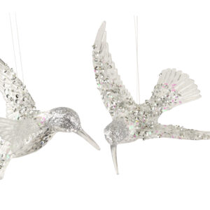 2026 Christmas - Hummingbird Ornament Silver Glitter